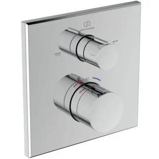 IDEAL STANDARD Ceratherm C100 - Badearmatur UP Bausatz 2 157x64x157 mm in chrom, Kit 1 required (A1000NU), 20.0 l/min (3 bar) - Thermostatfunktion, Wasser- & Energiesparend, Sicherheitssperre, SmartShine Oberfläche #A8588AA - Chrom