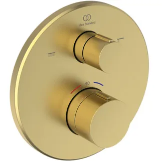 IDEAL STANDARD CERATHERM T100 - Badearmatur UP Bausatz 2 157x64x157 mm in brushed gold, Kit 1 required (A1000NU), 20.0 l/min (3 bar) - Thermostatfunktion, Wasser- & Energiesparend, Sicherheitssperre, PVD Technologie #A8584A2 - Brushed Gold