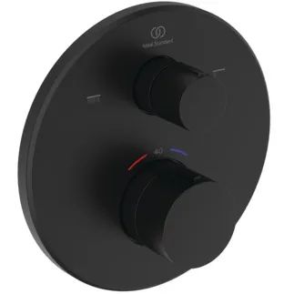 IDEAL STANDARD CERATHERM T100 - Badearmatur UP Bausatz 2 157x64x157 mm in schwarz, Kit 1 required (A1000NU), 20.0 l/min (3 bar) - Thermostatfunktion, Wasser- & Energiesparend, Sicherheitssperre #A8584XG - Silk Black