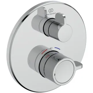 IDEAL STANDARD CERAPLUS SAFE - Brausearmatur UP Bausatz 2 157x67x157 mm in chrom, Kit 1 required (A1000), 18.5 l/min (3 bar) - Thermostatfunktion, Wasser- & Energiesparend, Thermische Desinfektion, Sicherheitssperre, SmartShine Oberfläche #A8592AA - Chrom