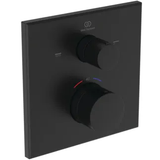 IDEAL STANDARD Ceratherm C100 - Badearmatur UP Bausatz 2 157x64x157 mm in schwarz, Kit 1 required (A1000NU), 20.0 l/min (3 bar) - Thermostatfunktion, Wasser- & Energiesparend, Sicherheitssperre #A8588XG - Silk Black