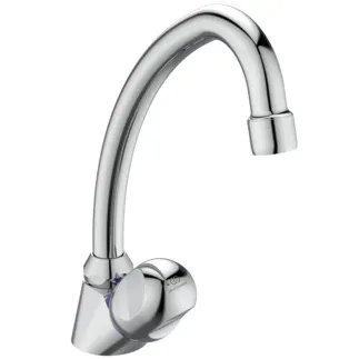 IDEAL STANDARD ALPHA NEW - Standventil 45x188x226 mm, 154 mm vertikaler Abstand bis Mitte Auslauf in chrom, 12 l/min (3 bar), ohne Ablaufgarnitur - Verdeckter Strahlregler, SmartShine Oberfläche #B1841AA - Chrom