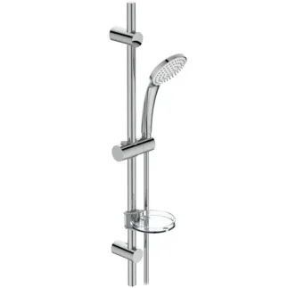 IDEAL STANDARD IDEALRAIN - Brausekombination mit Brausestange in chrom, 8 l/min (3 bar) - Durchflussbegrenzer, Breite Brause #B9418AA - Chrom