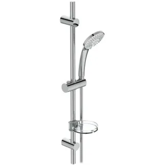 IDEAL STANDARD IDEALRAIN - Brausekombination mit Brausestange 723 mm in chrom, 8 l/min (3 bar) - Variable Strahlarten, Durchflussbegrenzer, Breite Brause #B9419AA - Chrom