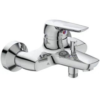IDEAL STANDARD CERAMIX BLUE - Badearmatur AP 207x188x122 mm, 153 mm vertikaler Abstand bis Mitte Auslauf in chrom, 20.5 l/min (3 bar) - Verdeckter Strahlregler, Click-Technologie, EPD, SmartShine Oberfläche #B9490AA - Chrom
