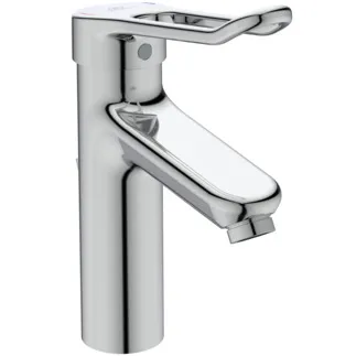 IDEAL STANDARD CERAPLUS - Waschtischarmatur 48x180x226 mm, 123 mm vertikaler Abstand bis Mitte Auslauf in chrom, 8.4 l/min (3 bar), mit Ablaufgarnitur - EasyFix, Click-Technologie, EPD, FirmaFlow, Vandalismussicher, SmartShine Oberfläche #BC103AA - Chrom