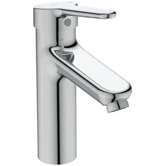 IDEAL STANDARD CERAPLUS - Waschtischarmatur 48x159x208 mm, 123 mm vertikaler Abstand bis Mitte Auslauf in chrom, 8.4 l/min (3 bar), ohne Ablaufgarnitur - EasyFix, Click-Technologie, EPD, FirmaFlow, Vandalismussicher, SmartShine Oberfläche #BC100AA - Chrom