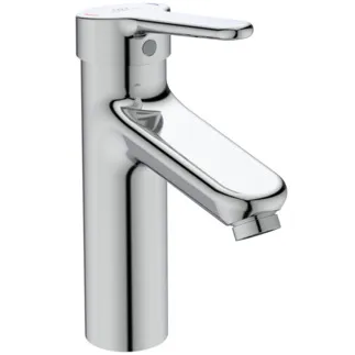 IDEAL STANDARD CERAPLUS - Waschtischarmatur 48x172x208 mm, 123 mm vertikaler Abstand bis Mitte Auslauf in chrom, 8.4 l/min (3 bar), mit Ablaufgarnitur - EasyFix, Click-Technologie, EPD, FirmaFlow, Vandalismussicher, SmartShine Oberfläche #BC099AA - Chrom