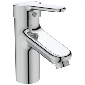 IDEAL STANDARD CERAPLUS - Waschtischarmatur 48x148x169 mm, 112 mm vertikaler Abstand bis Mitte Auslauf in chrom, 6 l/min (3 bar), ohne Ablaufgarnitur - EasyFix, Strahlregler, Click-Technologie, EPD, FirmaFlow, Vandalismussicher, SmartShine Oberfläche #BC094AA - Chrom