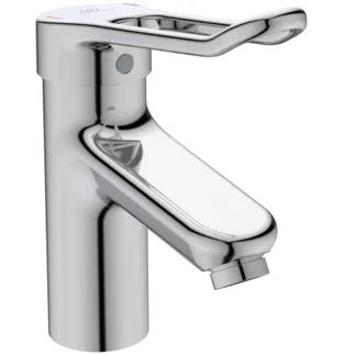 IDEAL STANDARD CERAPLUS - Waschtischarmatur 48x180x186 mm, 112 mm vertikaler Abstand bis Mitte Auslauf in chrom, 8.4 l/min (3 bar), mit Ablaufgarnitur - EasyFix, Click-Technologie, EPD, FirmaFlow, Vandalismussicher, SmartShine Oberfläche #BC095AA - Chrom