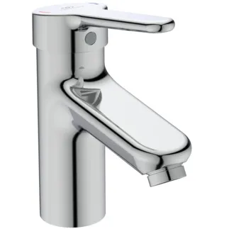 IDEAL STANDARD CERAPLUS - Waschtischarmatur 48x162x169 mm, 112 mm vertikaler Abstand bis Mitte Auslauf in chrom, 8.4 l/min (3 bar), mit Ablaufgarnitur - EasyFix, Click-Technologie, EPD, FirmaFlow, Vandalismussicher, SmartShine Oberfläche #BC091AA - Chrom