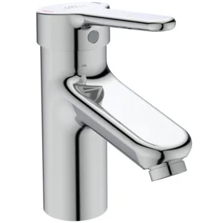 IDEAL STANDARD CERAPLUS - Waschtischarmatur 48x162x169 mm, 112 mm vertikaler Abstand bis Mitte Auslauf in chrom, 6 l/min (3 bar), mit Ablaufgarnitur - EasyFix, Strahlregler, Click-Technologie, EPD, FirmaFlow, Vandalismussicher, SmartShine Oberfläche #BC093AA - Chrom