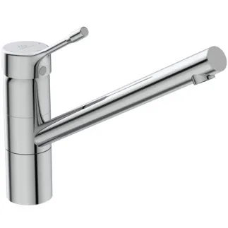 IDEAL STANDARD CERALOOK - Küchenarmatur 47x271x210 mm, 230 mm vertikaler Abstand bis Mitte Auslauf in chrom, 6 l/min (3 bar) - BlueStart, Click-Technologie, EPD, FirmaFlow, SmartShine Oberfläche #BC296AA - Chrom