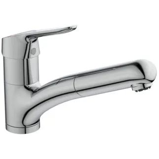 IDEAL STANDARD CERAFLEX - Küchenarmatur 47x250x164 mm, 211 mm vertikaler Abstand bis Mitte Auslauf in chrom, 6 l/min (3 bar) - Strahlregler, BlueStart, Click-Technologie, EPD, FirmaFlow, Herausziehbare Handbrause, SmartShine Oberfläche #BC144AA - Chrom