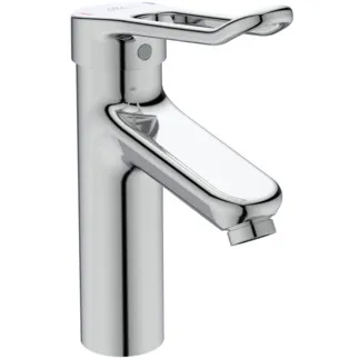 IDEAL STANDARD CERAPLUS - Waschtischarmatur 48x166x226 mm, 123 mm vertikaler Abstand bis Mitte Auslauf in chrom, 8.4 l/min (3 bar), ohne Ablaufgarnitur - EasyFix, Click-Technologie, FirmaFlow, Vandalismussicher, SmartShine Oberfläche #BC104AA - Chrom