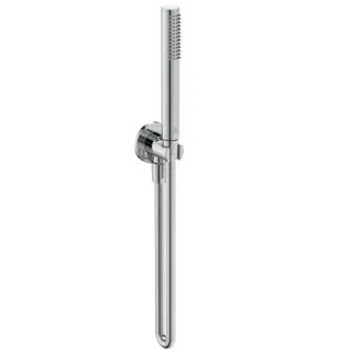 IDEAL STANDARD IDEALRAIN - Brausekombination ohne Brausestange 115x335 mm in chrom, 8 l/min (3 bar) - Strahlregler, Durchflussbegrenzer, Navigo® Druckknopfumschaltung, Breite Brause #BC544AA - Chrom