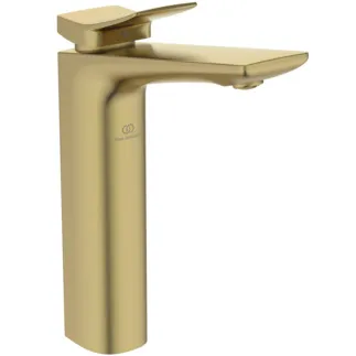 IDEAL STANDARD CONCA - Waschtischarmatur 48x218x246 mm, 150 mm vertikaler Abstand bis Mitte Auslauf in brushed gold, 5 l/min (3 bar), mit Ablaufgarnitur - Strahlregler, Durchflussbegrenzer, EPD, FirmaFlow, PVD Technologie #BC757A2 - Brushed Gold