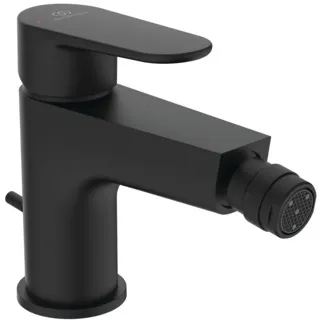 IDEAL STANDARD CERAFINE MODEL O - Bidet Armatur 50x175x132 mm, 127 mm vertikaler Abstand bis Mitte Auslauf in schwarz, 3.8 l/min (3 bar), mit Ablaufgarnitur - EasyFix, Strahlregler, Einstellbarer Auslauf, EPD, FirmaFlow #BC705XG - Silk Black