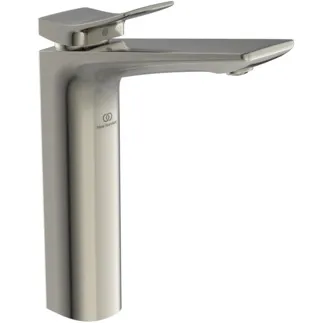 IDEAL STANDARD CONCA - Waschtischarmatur 48x218x246 mm, 150 mm vertikaler Abstand bis Mitte Auslauf in silver storm, 5 l/min (3 bar), mit Ablaufgarnitur - Strahlregler, Durchflussbegrenzer, FirmaFlow, PVD Technologie #BC757GN - Edelstahl