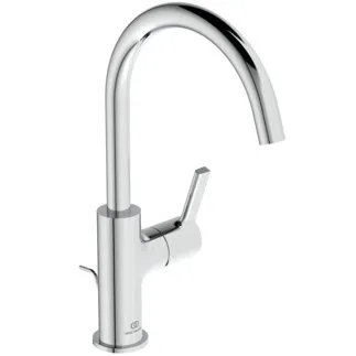 IDEAL STANDARD JOY - Waschtischarmatur 100x230x311 mm, 169 mm vertikaler Abstand bis Mitte Auslauf in chrom, 5 l/min (3 bar), mit Ablaufgarnitur - EasyFix, Strahlregler, Verdeckter Strahlregler, Durchflussbegrenzer, EPD, FirmaFlow, SmartShine Oberfläche #BC777AA - Chrom