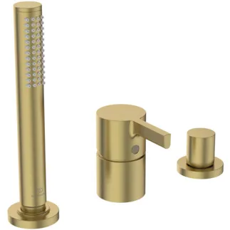 IDEAL STANDARD JOY - Wannenrand-Badearmatur 218x48x197 mm in brushed gold, 14.0 l/min (3 bar) - Click-Technologie, FirmaFlow, PVD Technologie #BC788A2 - Brushed Gold