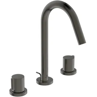 IDEAL STANDARD JOY - Zweigriff-Waschbeckenarmatur 218x180x248 mm, 127 mm vertikaler Abstand bis Mitte Auslauf in magnetic grey, 5 l/min (3 bar), mit Ablaufgarnitur - Strahlregler, Verdeckter Strahlregler, Durchflussbegrenzer, PVD Technologie #BC783A5 - Magnetic Grey