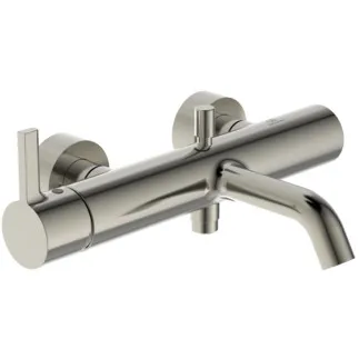 IDEAL STANDARD JOY - Badearmatur AP 306x224x108 mm, 207 mm vertikaler Abstand bis Mitte Auslauf in silver storm, 20.0 l/min (3 bar) - Verdeckter Strahlregler, Click-Technologie, EPD, FirmaFlow, PVD Technologie #BC786GN - Edelstahl