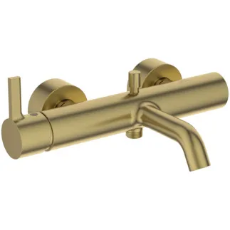 IDEAL STANDARD JOY - Badearmatur AP 306x224x108 mm, 207 mm vertikaler Abstand bis Mitte Auslauf in brushed gold, 20.0 l/min (3 bar) - Verdeckter Strahlregler, Click-Technologie, EPD, FirmaFlow, PVD Technologie #BC786A2 - Brushed Gold