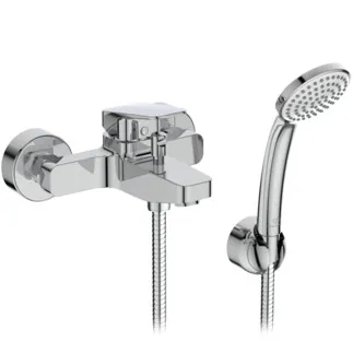 IDEAL STANDARD CERAPLAN - Bade- Brausearmatur Set 109 mm, 163 mm vertikaler Abstand bis Mitte Auslauf in chrom, 20.0 l/min (3 bar) - Strahlregler, EPD, SmartShine Oberfläche #BD258AA - Chrom