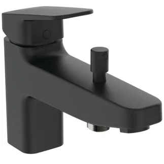 IDEAL STANDARD CERAPLAN - Wannenrand-Badearmatur 47x196x146 mm, 153 mm vertikaler Abstand bis Mitte Auslauf in schwarz, 20.0 l/min (3 bar) - EasyFix, NF-zertifiziert #BD257XG - Silk Black
