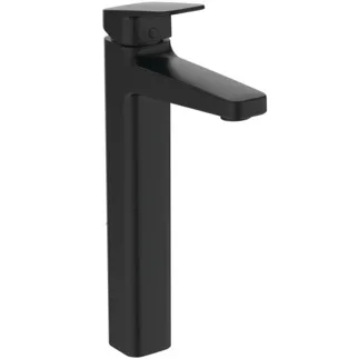 IDEAL STANDARD CERAPLAN - Waschtischarmatur 47x210x321 mm, 138 mm vertikaler Abstand bis Mitte Auslauf in schwarz, 5 l/min (3 bar), mit Ablaufgarnitur - EasyFix, Click-Technologie, Durchflussbegrenzer, FirmaFlow, NF-zertifiziert #BD238XG - Silk Black