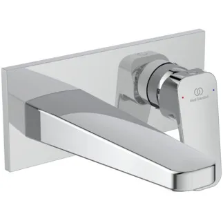 IDEAL STANDARD CERAPLAN - Wand-Waschtischarmatur 193x115.5 mm, 166 mm vertikaler Abstand bis Mitte Auslauf in chrom, Kit 1 required (A1313), 3.8 l/min (3 bar), ohne Ablaufgarnitur - Strahlregler, WRAS, EPD, SmartShine Oberfläche #BD244AA - Chrom