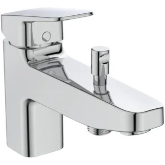 IDEAL STANDARD CERAPLAN - Wannenrand-Badearmatur 47x196x146 mm, 153 mm vertikaler Abstand bis Mitte Auslauf in chrom, 20.0 l/min (3 bar) - EasyFix, EPD, SmartShine Oberfläche, NF-zertifiziert #BD257AA - Chrom