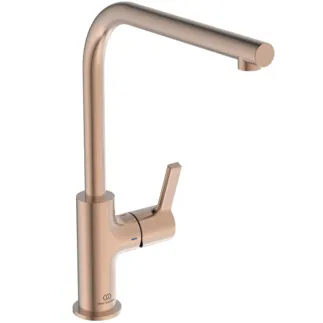 IDEAL STANDARD GUSTO - Küchenarmatur 105x291x327 mm, 232 mm vertikaler Abstand bis Mitte Auslauf in gebürstetes kupfer, 8.7 l/min (3 bar) - EasyFix+, FirmaFlow, PVD Technologie #BD418J4 - Sunset Rose