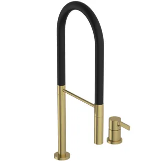 IDEAL STANDARD GUSTO - Küchenarmatur 190x263x607 mm, 225 mm vertikaler Abstand bis Mitte Auslauf in brushed gold, 6.7 l/min (3 bar) - Verdeckter Strahlregler, FirmaFlow, PVD Technologie #BD425A2 - Brushed Gold