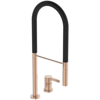 IDEAL STANDARD GUSTO - Küchenarmatur 190x263x607 mm, 225 mm vertikaler Abstand bis Mitte Auslauf in gebürstetes kupfer, 6.7 l/min (3 bar) - Verdeckter Strahlregler, FirmaFlow, PVD Technologie #BD425J4 - Sunset Rose