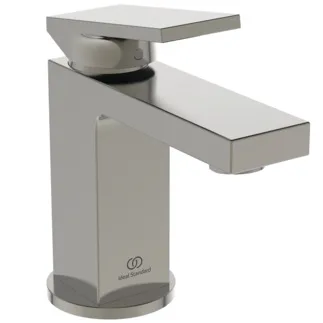 IDEAL STANDARD EXTRA - Waschtischarmatur 64x154x153 mm, 100 mm vertikaler Abstand bis Mitte Auslauf in silver storm, 5 l/min (3 bar), ohne Ablaufgarnitur - EasyFix, Durchflussbegrenzer, FirmaFlow, PVD Technologie #BD503GN - Edelstahl