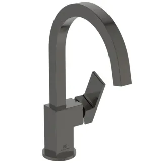 IDEAL STANDARD EXTRA - Waschtischarmatur 90x221x307 mm, 190 mm vertikaler Abstand bis Mitte Auslauf in magnetic grey, 5 l/min (3 bar), ohne Ablaufgarnitur - EasyFix, Verdeckter Strahlregler, Durchflussbegrenzer, FirmaFlow, PVD Technologie #BD505A5 - Magnetic Grey