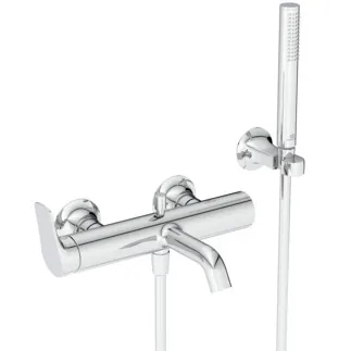 IDEAL STANDARD LDV - Bade- Brausearmatur Set 304x220x130 mm, 202 mm vertikaler Abstand bis Mitte Auslauf in chrom, 12.0 l/min (3 bar) - Strahlregler, Verdeckter Strahlregler, Click-Technologie, FirmaFlow, SmartShine Oberfläche #BD667AA - Chrom