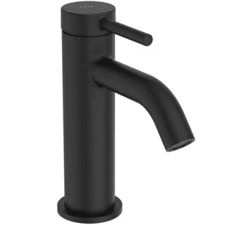 IDEAL STANDARD CERALINE NUOVO - Waschtischarmatur 48x136.5x177 mm, 105 mm vertikaler Abstand bis Mitte Auslauf in schwarz, 3.8 l/min (3 bar), ohne Ablaufgarnitur - EasyFix, Verdeckter Strahlregler, BlueStart, Vandalismussicher #BD757XG - Silk Black
