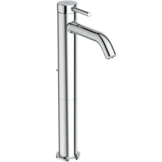 IDEAL STANDARD CERALINE NUOVO - Waschtischarmatur 48x182x332 mm, 135 mm vertikaler Abstand bis Mitte Auslauf in chrom, 3.8 l/min (3 bar), mit Ablaufgarnitur - Verdeckter Strahlregler, BlueStart, Vandalismussicher, SmartShine Oberfläche #BD763AA - Chrom