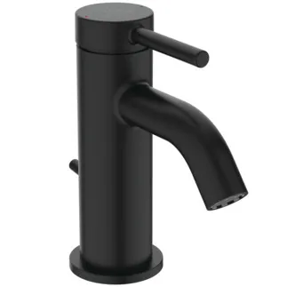 IDEAL STANDARD CERALINE NUOVO - Waschtischarmatur 48x136x156 mm, 90 mm vertikaler Abstand bis Mitte Auslauf in schwarz, 3.8 l/min (3 bar), mit Ablaufgarnitur - EasyFix, Verdeckter Strahlregler, Vandalismussicher #BD845XG - Silk Black