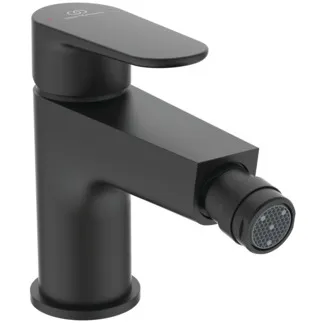 IDEAL STANDARD CERAFINE MODEL O - Bidet Armatur 50x159x132 mm, 132 mm vertikaler Abstand bis Mitte Auslauf in schwarz, 3.8 l/min (3 bar), mit Ablaufgarnitur - EasyFix, Strahlregler, Einstellbarer Auslauf, FirmaFlow #BD716XG - Silk Black