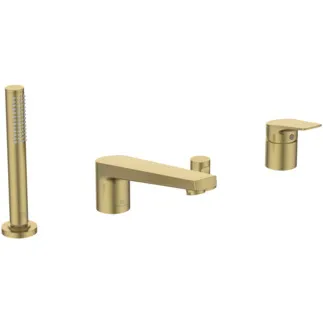 IDEAL STANDARD LDV - Wannenrand-Badearmatur 303x243x202 mm, 120 mm vertikaler Abstand bis Mitte Auslauf in brushed gold, 8.0 l/min (3 bar) - Click-Technologie, FirmaFlow, PVD Technologie #BD671A2 - Brushed Gold