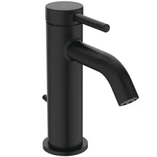 IDEAL STANDARD CERALINE NUOVO - Waschtischarmatur 48x151x177 mm, 105 mm vertikaler Abstand bis Mitte Auslauf in schwarz, 3.8 l/min (3 bar), mit Ablaufgarnitur - EasyFix, Verdeckter Strahlregler, Vandalismussicher #BD846XG - Silk Black