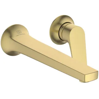 IDEAL STANDARD LDV - Wand-Waschtischarmatur 172x226x109 mm, 209 mm vertikaler Abstand bis Mitte Auslauf in brushed gold, Kit 1 required (A1313), 3.8 l/min (3 bar), ohne Ablaufgarnitur - Strahlregler, FirmaFlow, PVD Technologie #BD957A2 - Brushed Gold