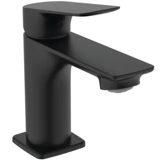 IDEAL STANDARD CERALIFE C - Waschtischarmatur 48x135.5x129 mm, 119 mm vertikaler Abstand bis Mitte Auslauf in schwarz, 3.8 l/min (3 bar), mit Ablaufgarnitur - EasyFix, Strahlregler, FirmaFlow #BE042XG - Silk Black