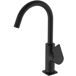 IDEAL STANDARD CERALIFE C - Waschtischarmatur 93x205x301 mm, 150 mm vertikaler Abstand bis Mitte Auslauf in schwarz, 3.8 l/min (3 bar), mit Ablaufgarnitur - EasyFix, Strahlregler, Verdeckter Strahlregler, FirmaFlow #BE054XG - Silk Black