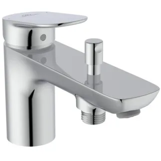 IDEAL STANDARD CERALIFE O - Wannenrand-Badearmatur 47x190x132 mm, 150 mm vertikaler Abstand bis Mitte Auslauf in chrom - EasyFix, FirmaFlow, SmartShine Oberfläche #BE031AA - Chrom