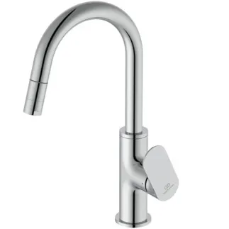 IDEAL STANDARD CERALIFE O - Waschtischarmatur 103x197x300 mm, 150 mm vertikaler Abstand bis Mitte Auslauf in chrom, 3.8 l/min (3 bar), mit Ablaufgarnitur - Strahlregler, FirmaFlow, SmartShine Oberfläche #BE018AA - Chrom